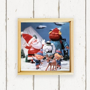Rudolph The Red Nosed Reindeer Claymation Handmade Wood Sign