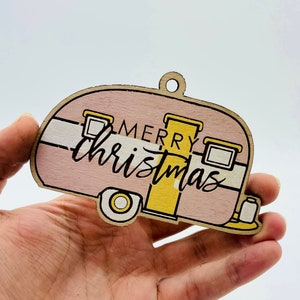 DIY Ornament Painting Kit - Christmas Airstream - Birch Christmas Ornament Project Kit