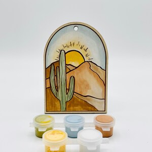 DIY Ornament Painting Kit - Desert Cactus - Birch Christmas Ornament Project Kit