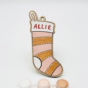 DIY Ornament Painting Kit - Christmas Stocking - Birch Christmas Ornament Project Kit