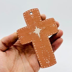DIY Ornament Painting kit - Cross - Birch Christmas Ornament Project Kit