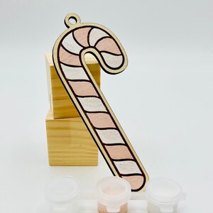 DIY Ornament Painting Kit - Candy Cane - - Birch Christmas Ornament Project Kit