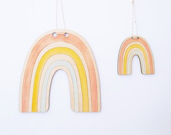 Hand Painted Wooden Rainbow Wall Hanging