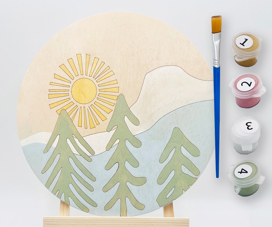 DIY Wall Art Painting Kit Mountain Journey Etsy