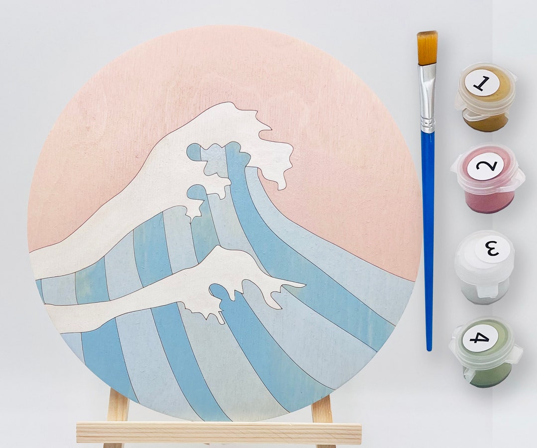 DIY Wall Art Painting Kit the Big Wave Etsy