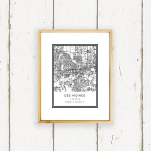 Mapa personalizado de la ciudad / ciudad natal - Signo de madera pintado a mano
