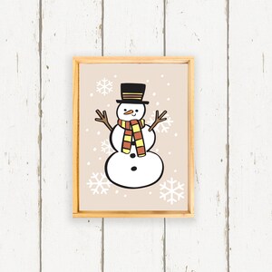 Jolly Snowman - Whimsical Boho Christmas Home Decor - Handmade Wood Sign