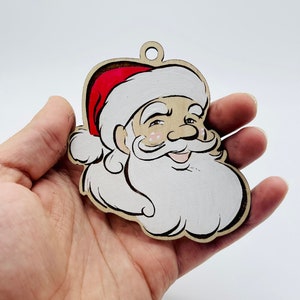 DIY Ornament Painting Kit - Retro Santa Claus - Birch Christmas Ornament Project Kit