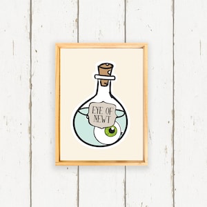 Eye of Newt - Toverdrank Fles - Handgemaakt Houten Teken - Boho Home Decor - Halloween Decor