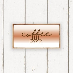 Handgeschilderde koffiebar houten teken - minimalistisch woondecoratie - koffiekar