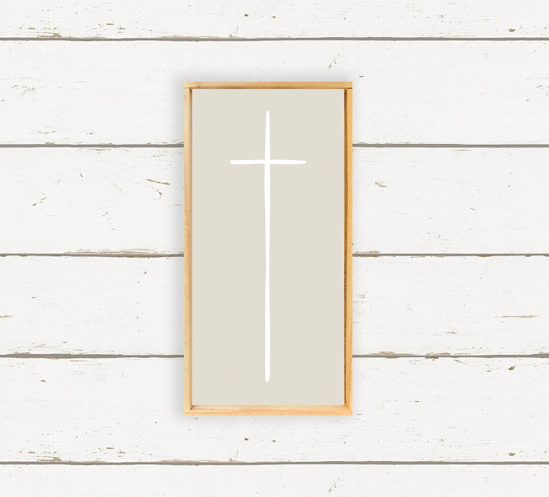Hand Painted Modern Cross - Wooden Home Decor Sign - Boho Decor ...