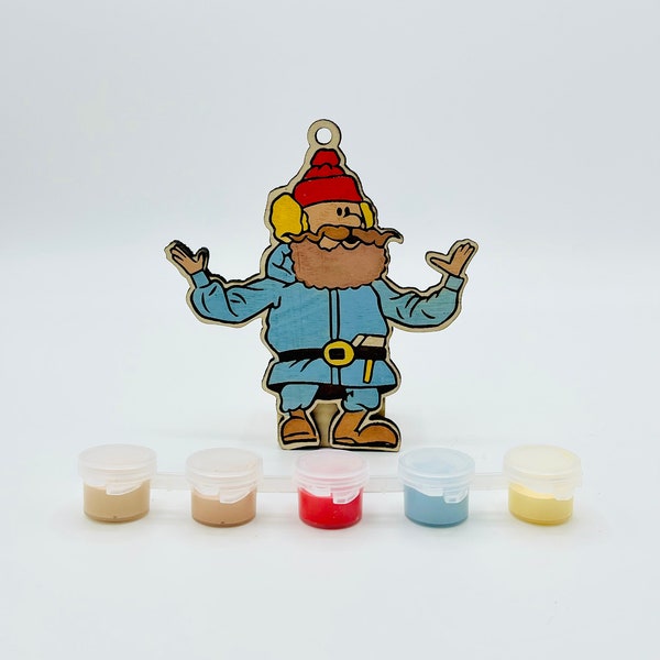 DIY Ornament Painting Kit - Yukon Cornelius - Rudolph the Red Nosed Reindeer - - Birch Christmas Ornament Project Kit