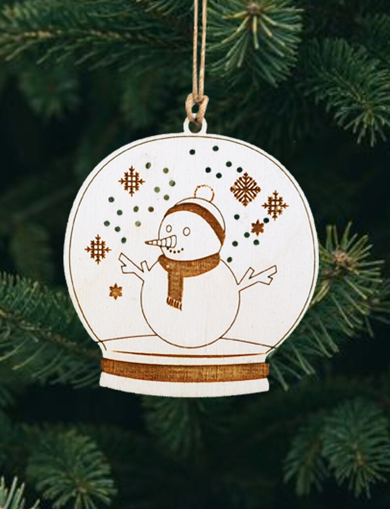 Scandinavian Style Snowglobe Handmade Wooden Ornament