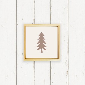 Whimsical Boho Christmas Tree - Hand Made Wood Sign - Modern Home Decor (soft brown)