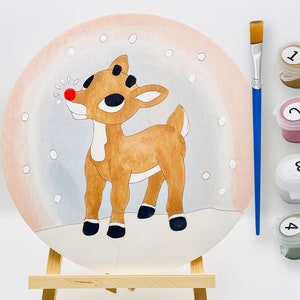 DIY - Wall Art Painting Kit - Rudolph the Red Nosed Reindeer