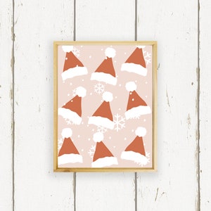 Boho Santa Claus Print - Whimsical Christmas Decor - Hand Made Wood Sign