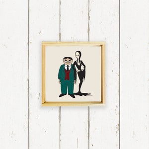 Gomez and Morticia Addams - Hand Made Wood Sign - Boho Home Decor - Halloween Decor