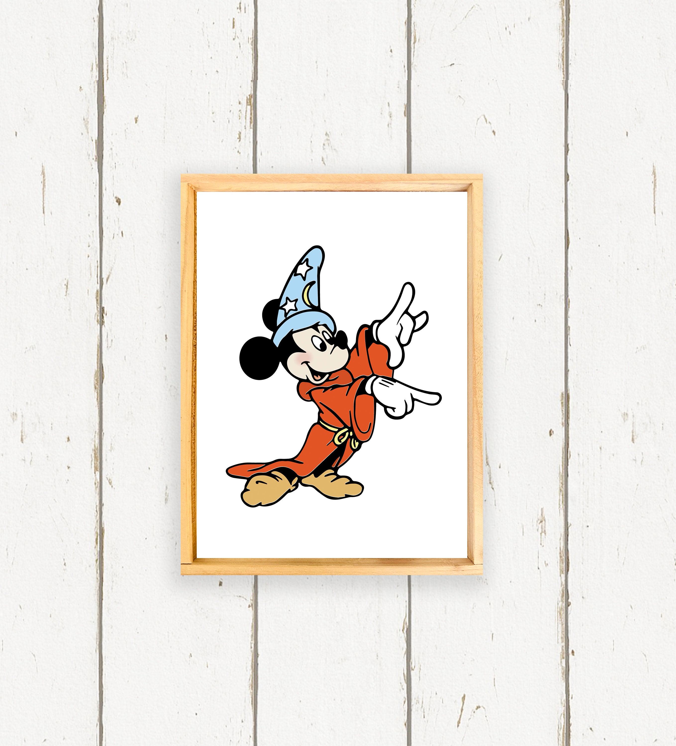 Sorcerer's Apprentice Mickey - Hand Painted Wood Sign - Boho Decor