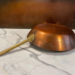 Retro Vintage Revere Ware 10 Copper Skillet With Brass Handle Paul