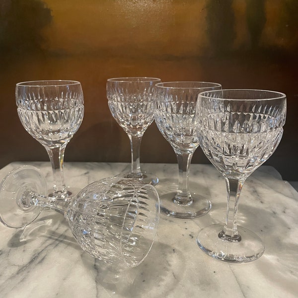 Atlantis Crystal Cordial Glasses - 2oz / 1970s "Setubal" Pattern / Set  5 / Vintage Barware / Dazzling Contemporary Style / Made in Portugal