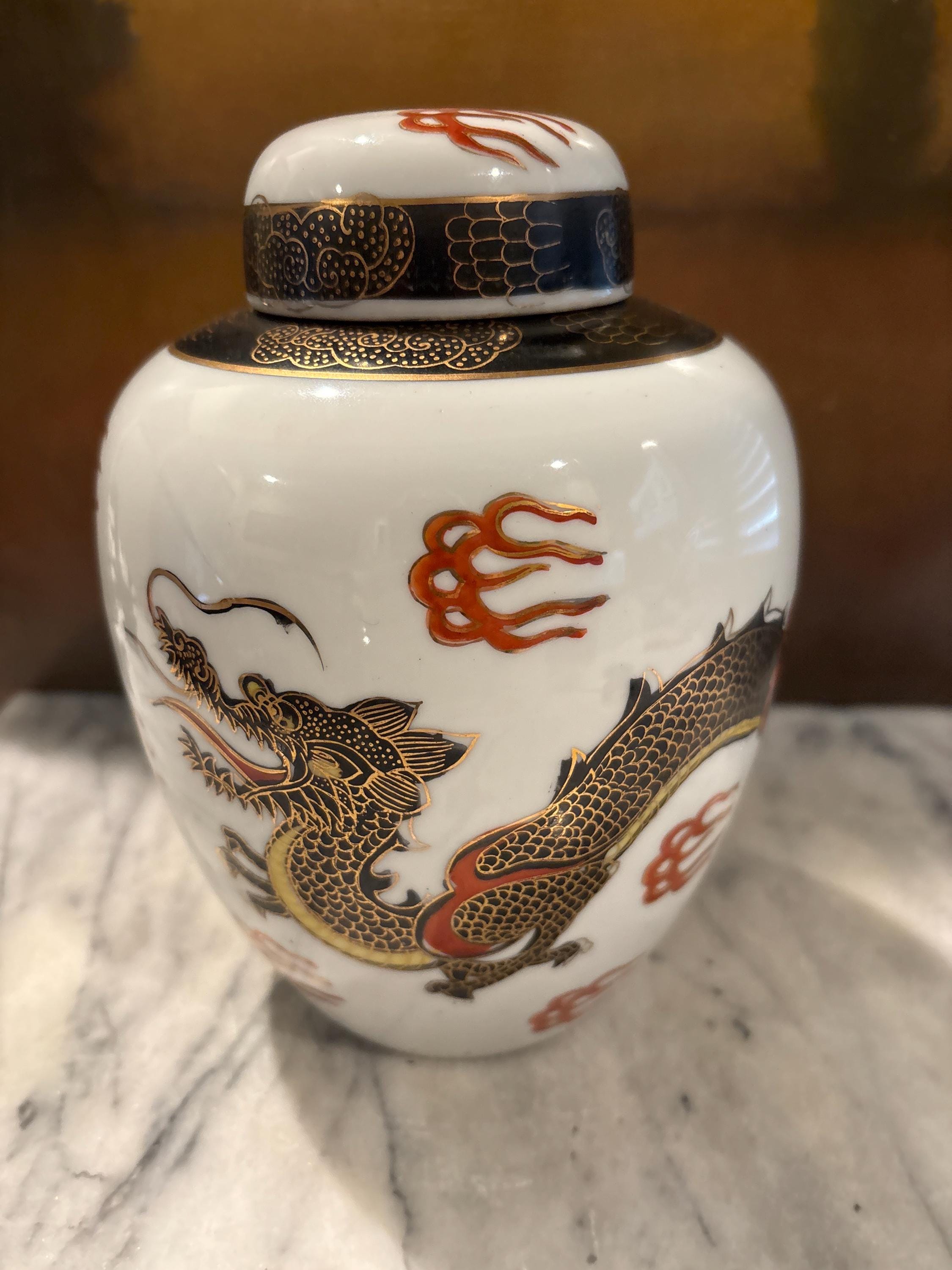 Japanese Dragon Vase Black - Etsy