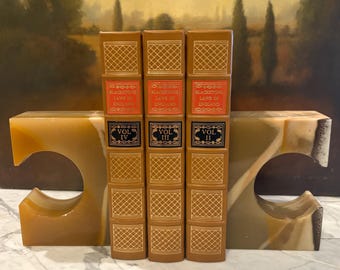 Par de sujetalibros vintage de ónix / Sujetalibros modernistas grandes de piedra / Ónix veteado / Decoración geométrica / Sujetalibros esculturales de mediados de siglo