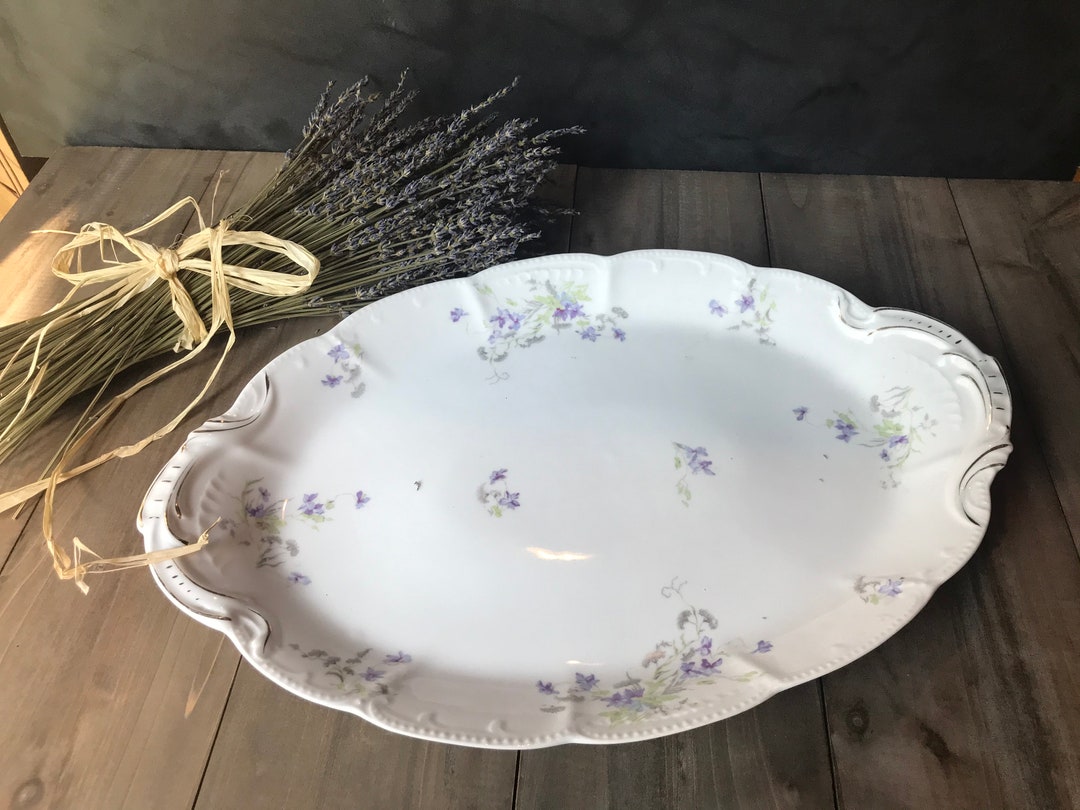 Limoges Porcelain Platter With Violets / Antique French Etsy