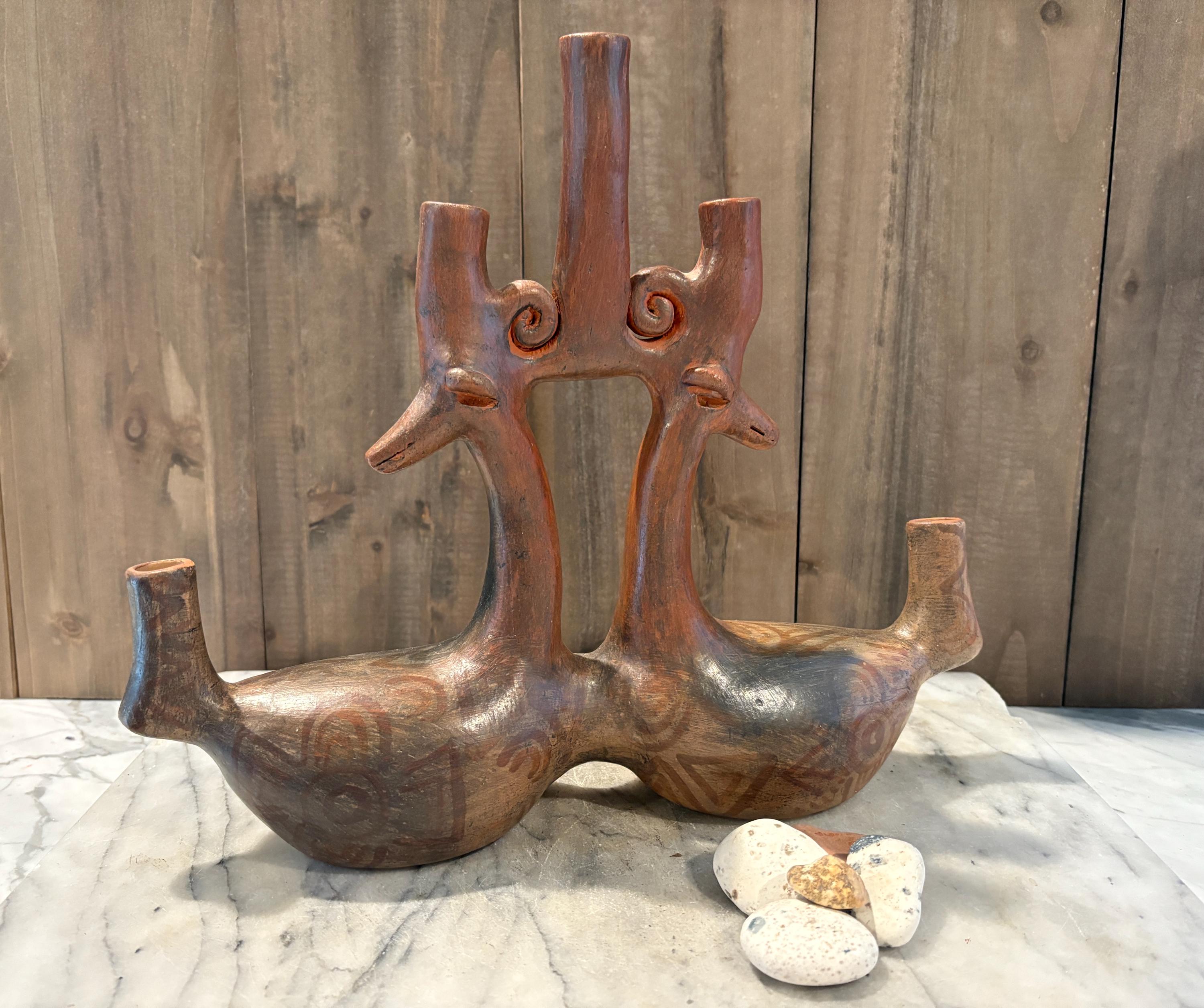 工芸品 Heron Martinez Mendoza pottery HERON MARTINEZ MENDOZA (ATTRB) POTTERY CANDELABRUM sold at