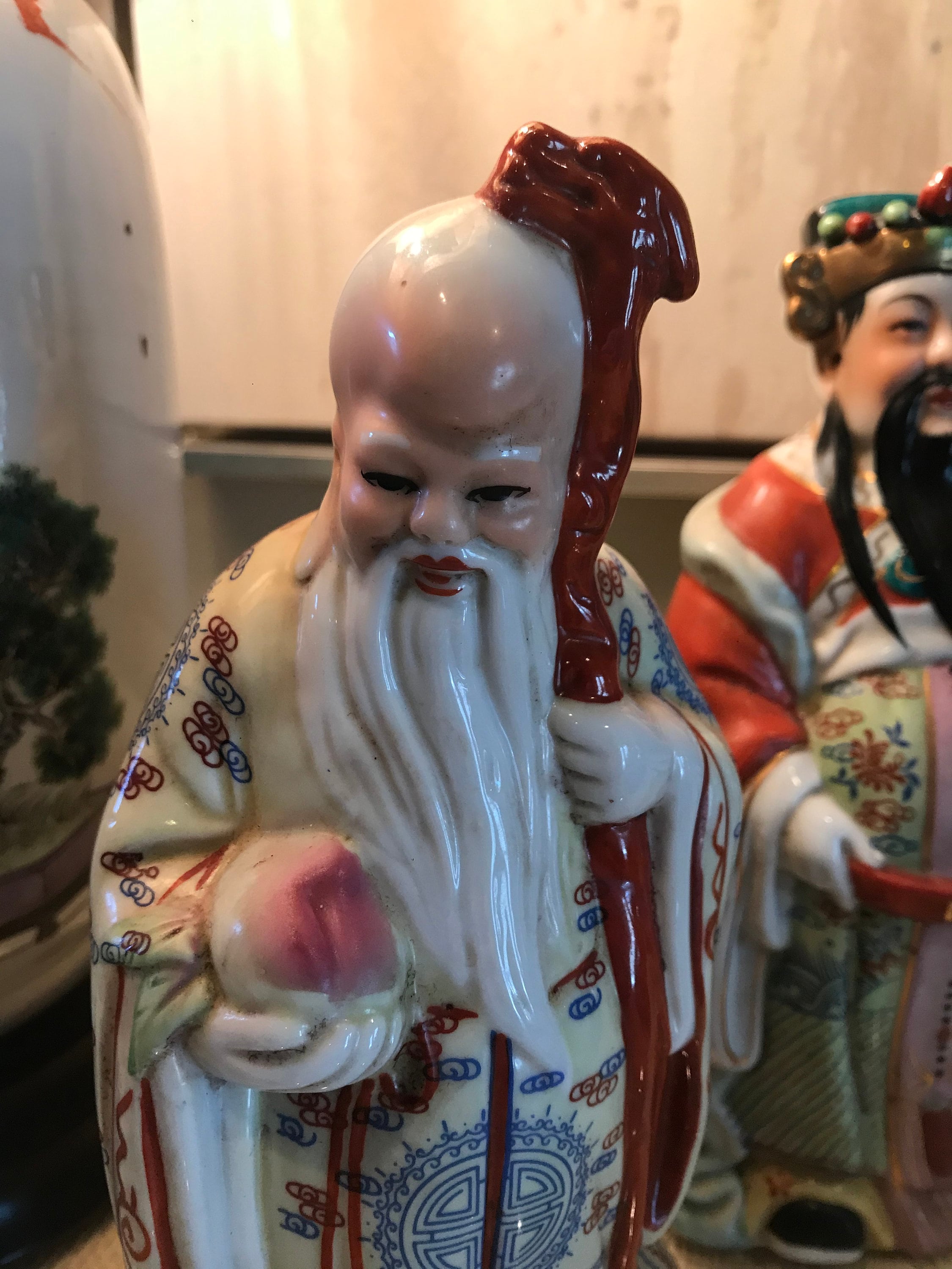 Vintage Chinese Porcelain / Sanxing Gods Colorful Porcelain / Etsy India