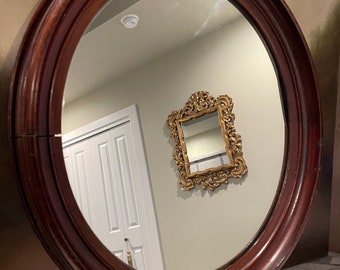 Oval wooden mirror discount