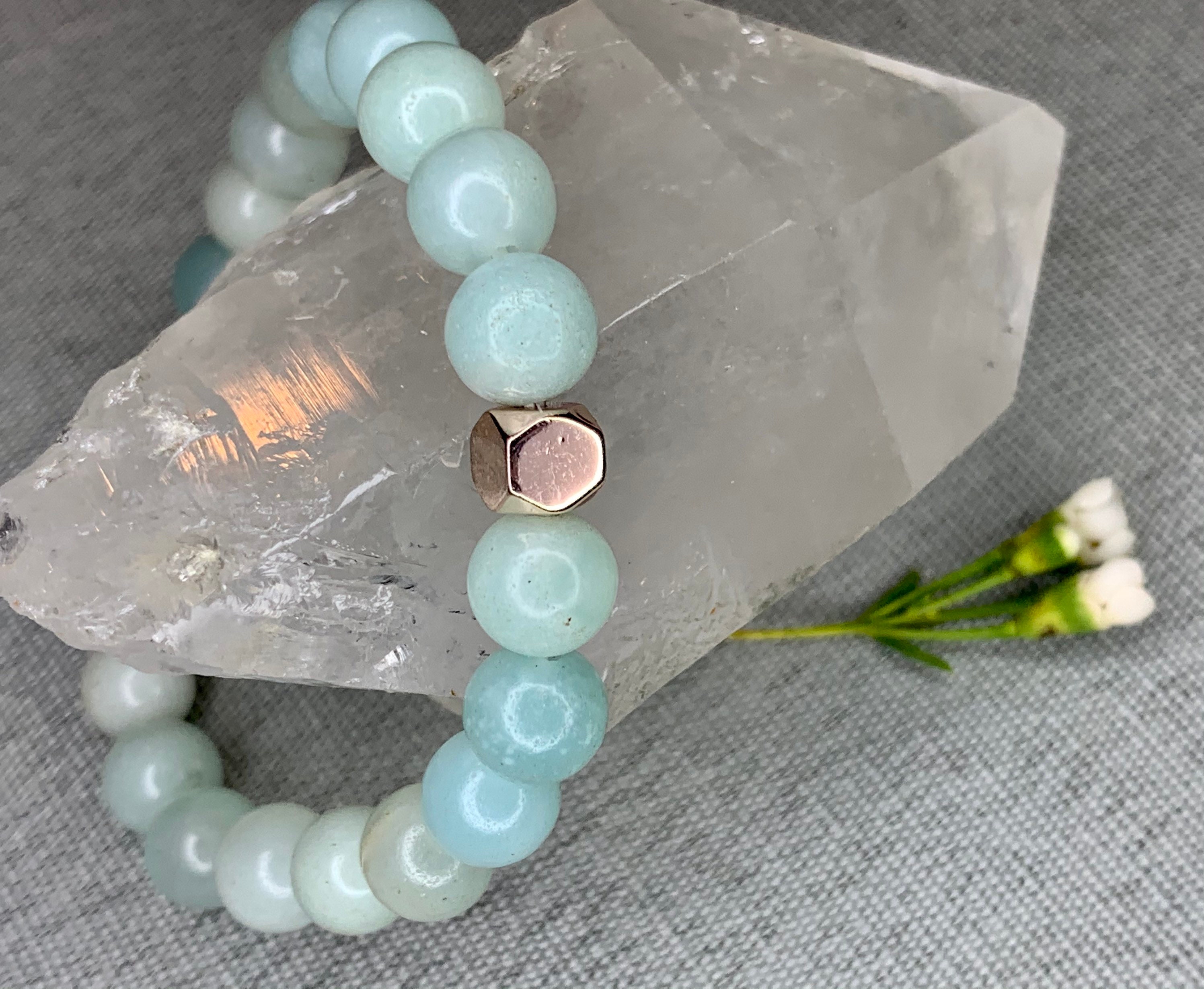 CHARGED Amazonite Crystal Bracelet 8mm Bracelet Beaded Etsy
