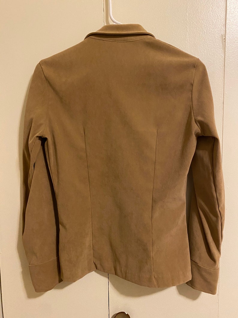 Vtg 90s Vegan Suede Button Up