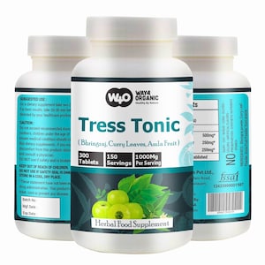 Hair Growth Supplement: Bhringraj, Curry Leaves & Amla - 300 Pills
