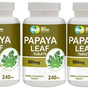 Papaya Raw Leaf Capsules (Tablets) - 240 Pills, 120 Servings, 1000 mg 3