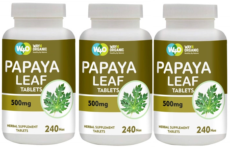 Papaya Raw Leaf Capsules (Tablets) - 240 Pills, 120 Servings, 1000 mg 3
