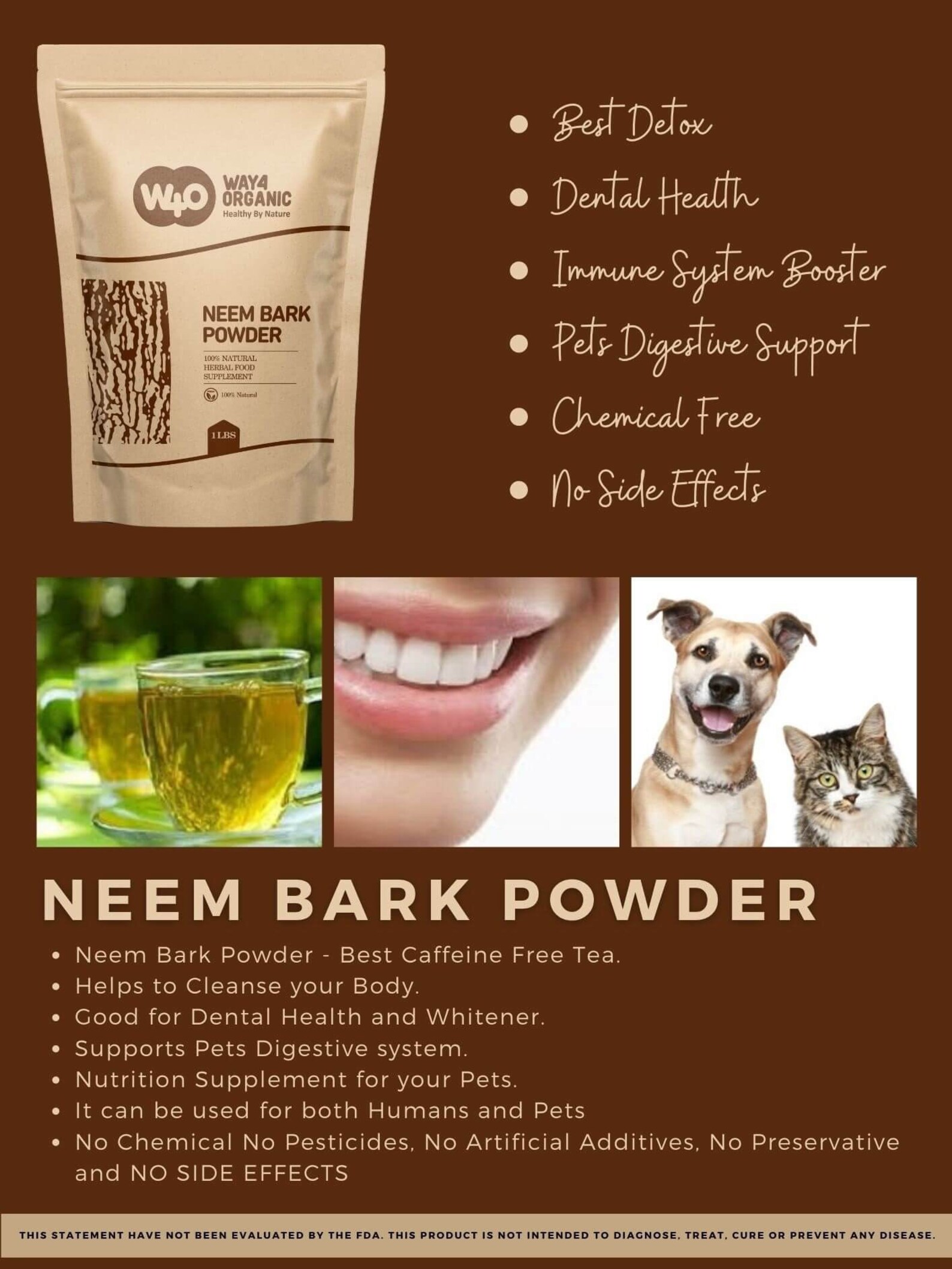Neem Bark Powder 16 Oz 1 Lb Dental and Digestion Support Etsy