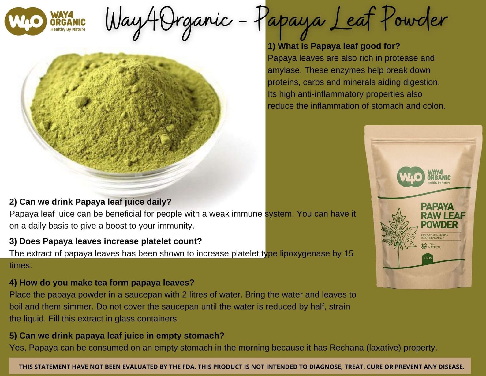 papaya powder in english