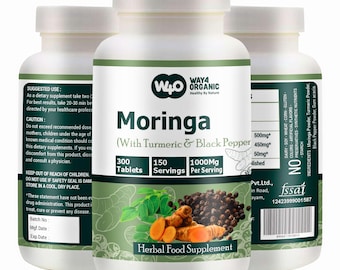 Moringa Tablets with Turmeric & Black Pepper: Herbal Immunity Support