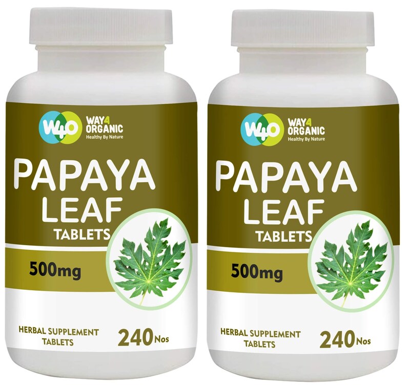 Papaya Raw Leaf Capsules (Tablets) - 240 Pills, 120 Servings, 1000 mg 2