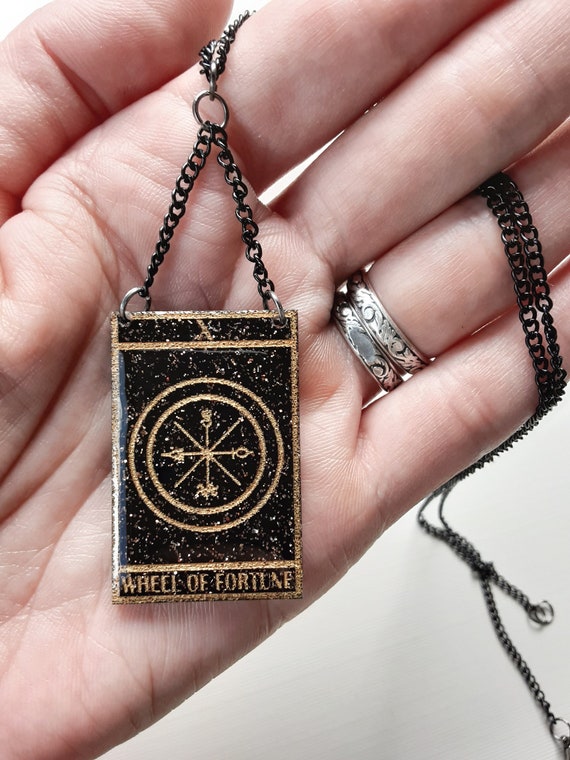 Tarot Card Necklace the Wheel of 