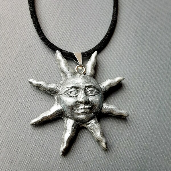 Sun Face Pendant Etsy