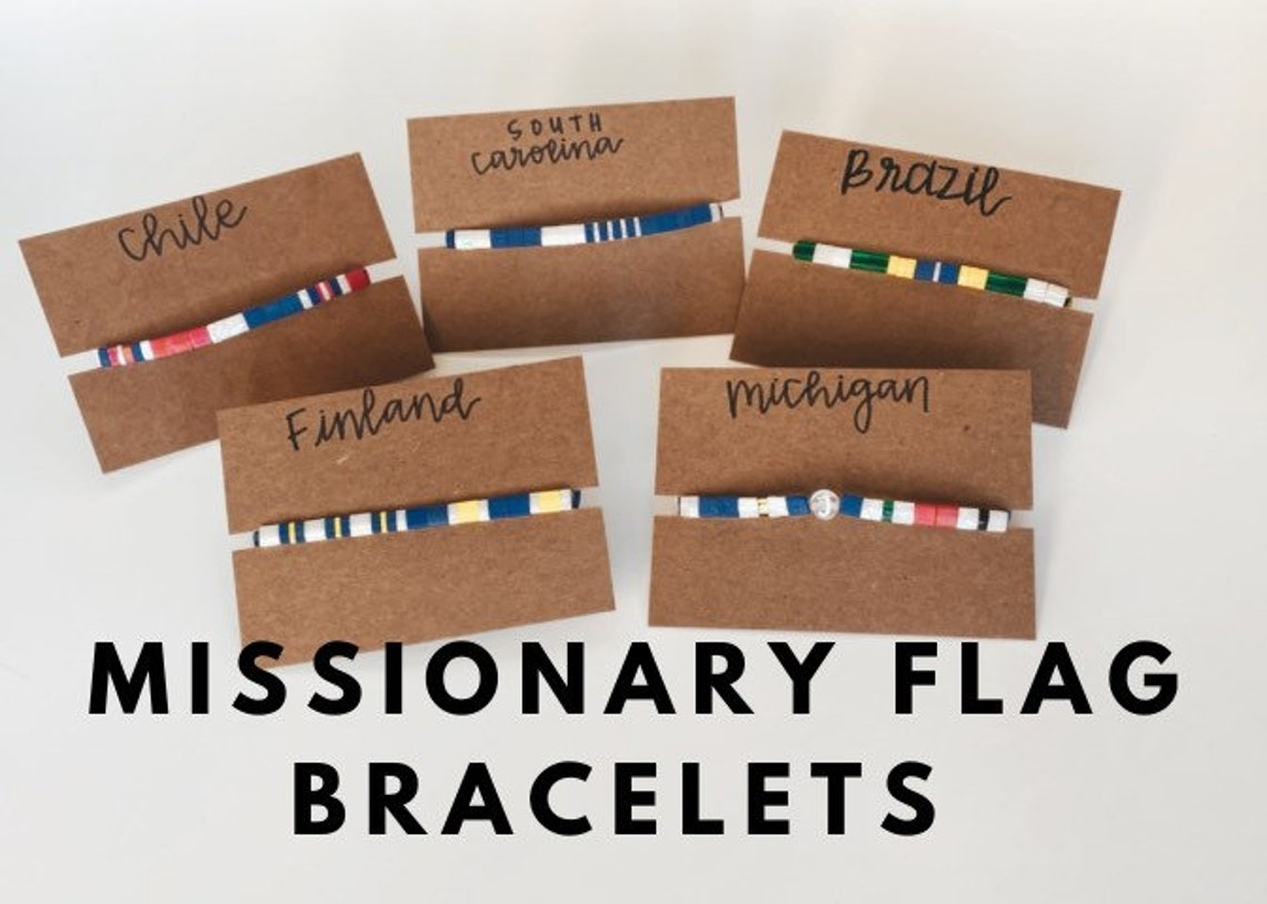 Stateside Missionary Flag Bracelet Custom Bracelet Tila Bracelet LDS Mission Gifts image 1