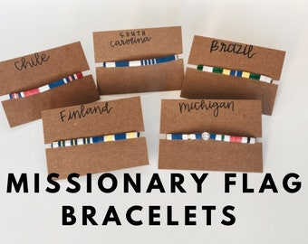 Stateside Missionary Flag Bracelet | Custom Bracelet | Tila Bracelet | LDS Mission Gifts