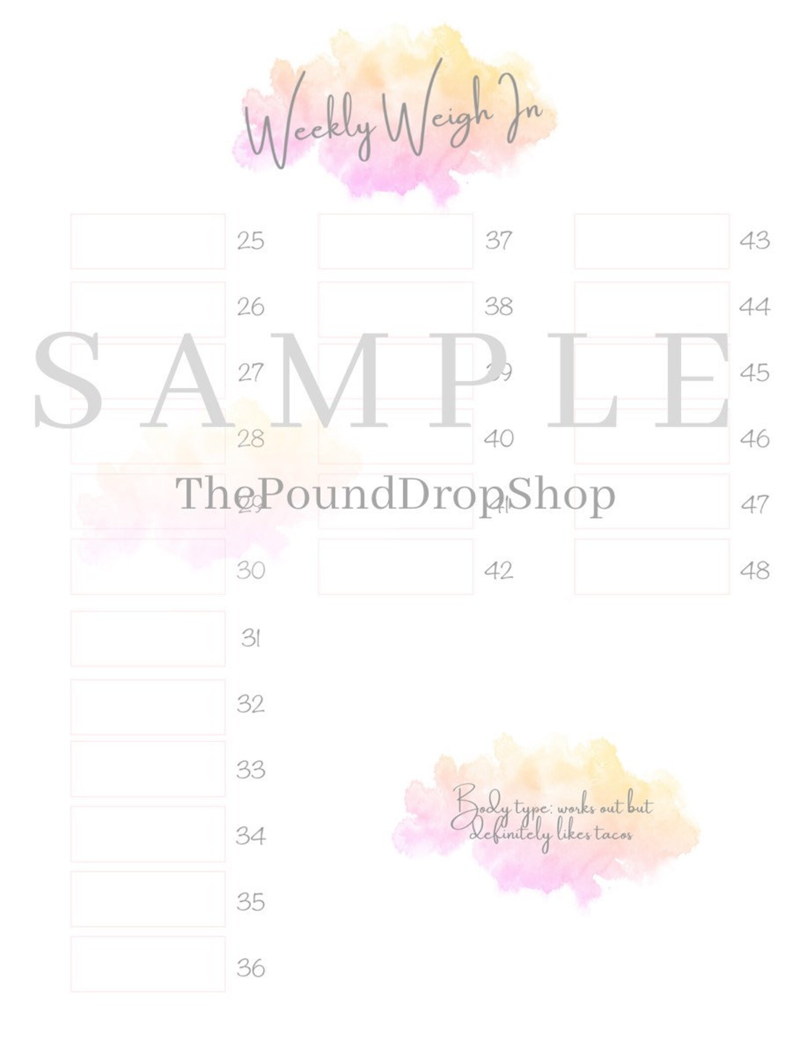 Digital Weight Loss Journal Etsy