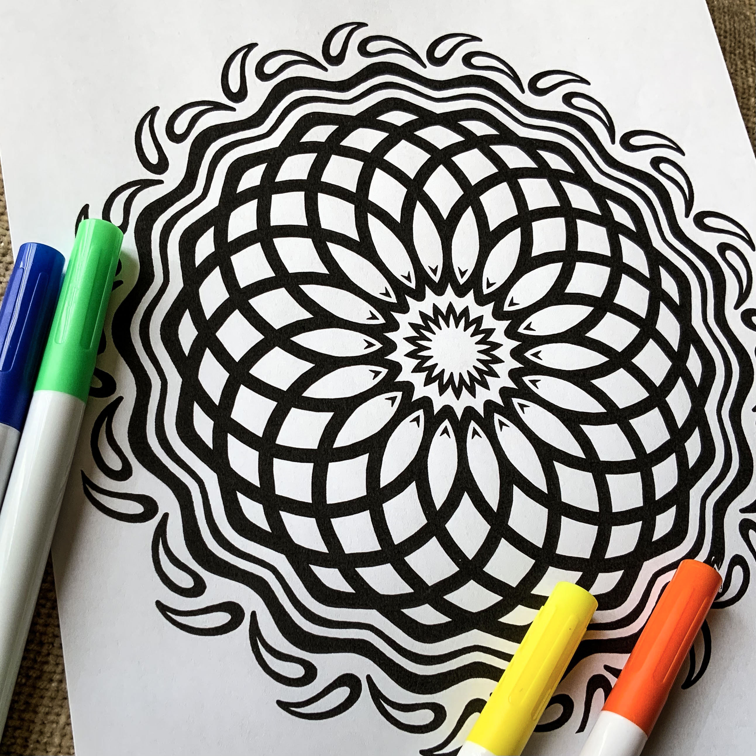 Low-Vision coloring pages with extra thick lines simple | Etsy