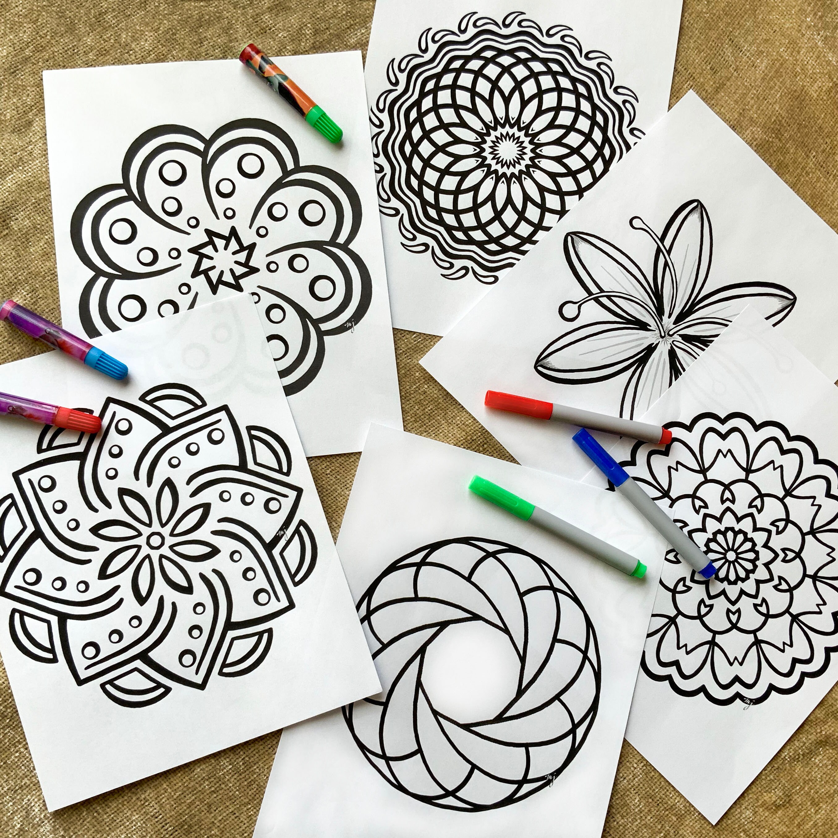 Low-Vision coloring pages with extra thick lines simple | Etsy