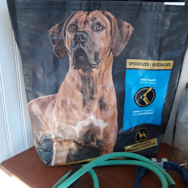 Upcycled dog food bag