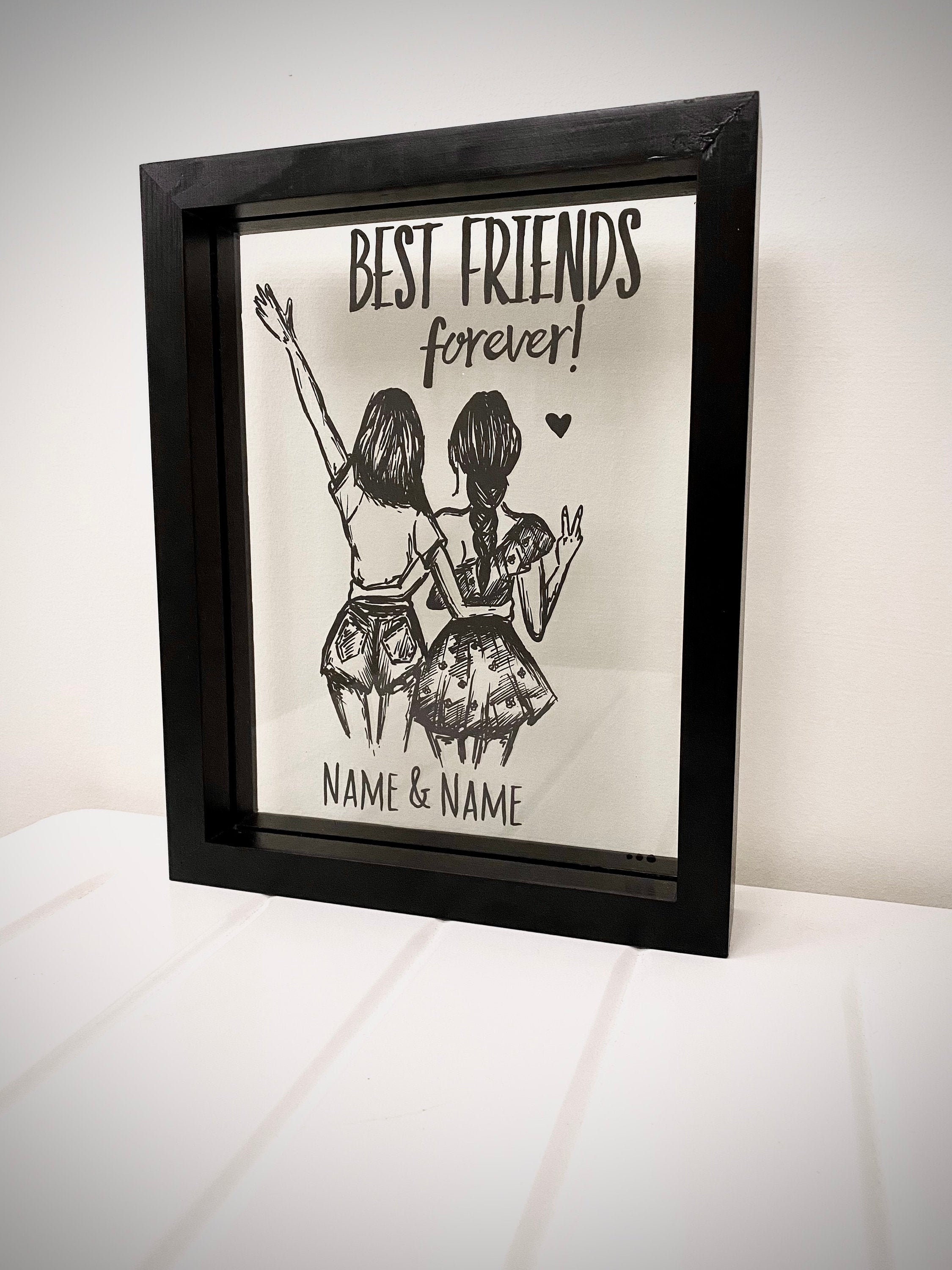 Best Friends Glass Art Etsy