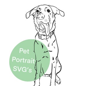 File SVG e PNG minimalisti personalizzati della linea Pet Portrait per Cricut, Silhouette e macchine da taglio