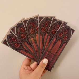 Gothic Cathedral Window Bookmark: Hand-Drawn and printed Laminated Bookmark